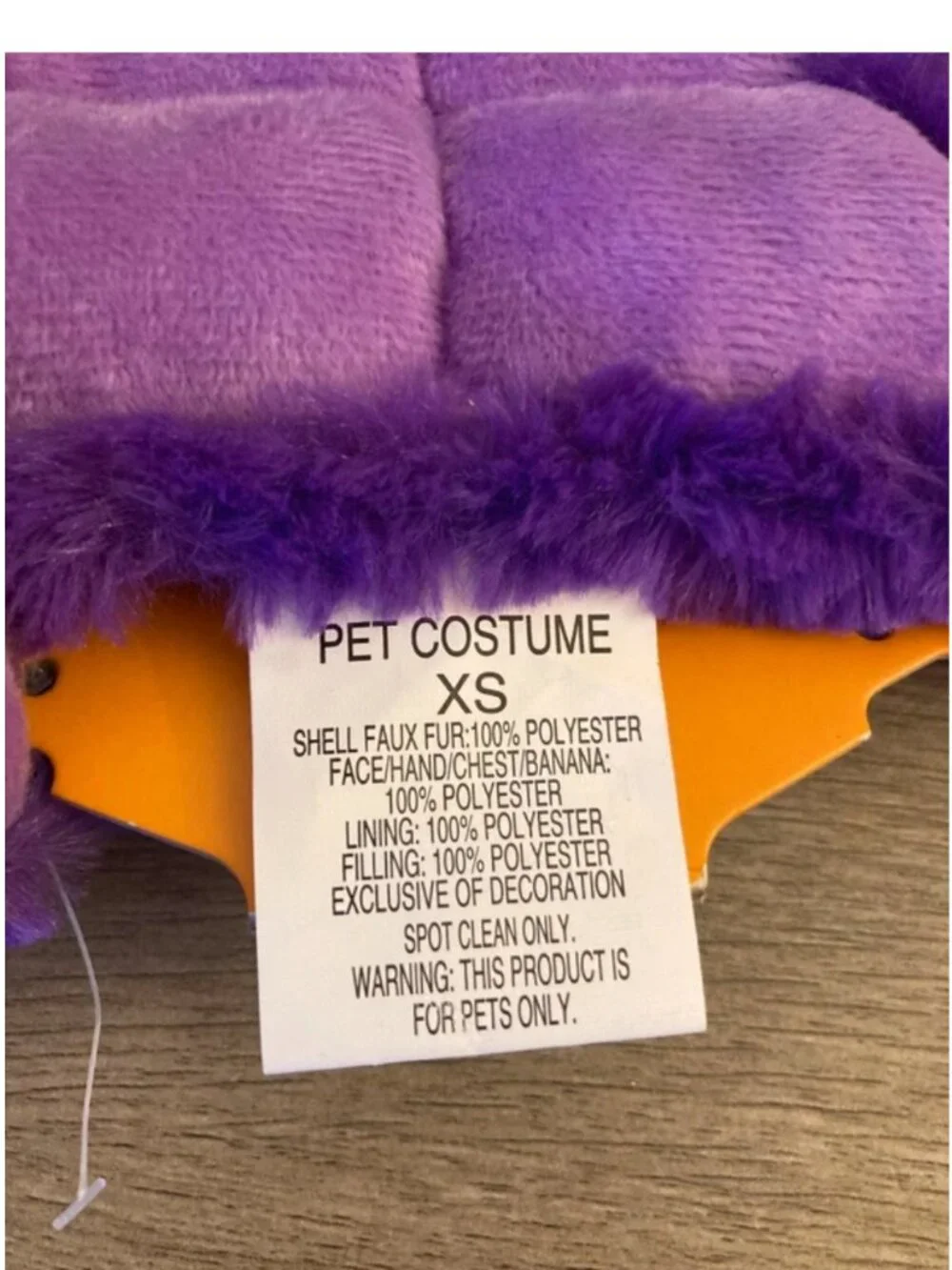 Halloween Gorilla Dog Frontal Costume with Banana Toy - Size: XS (Up to 10 lbs.)